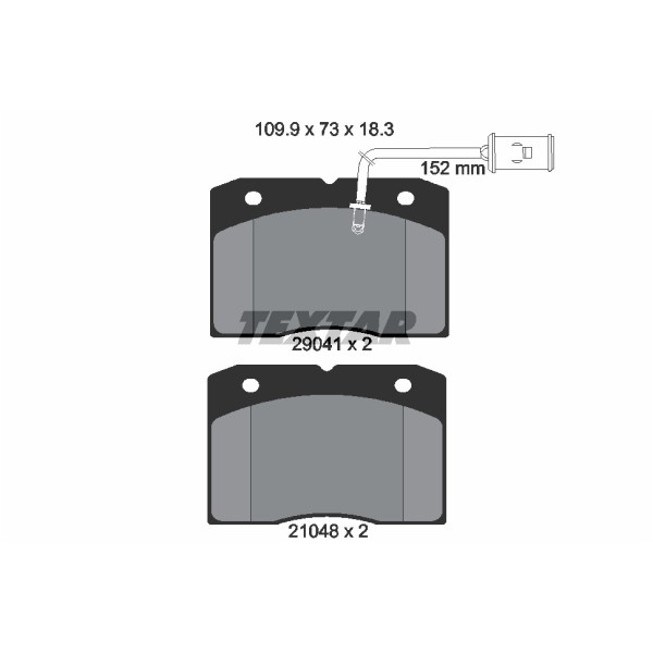 Слика на плочки TEXTAR 2904101 за камион Iveco Daily 1 Bus A 45-10 (94159111, 94159131, 94159211, 94159311...) - 103 коњи дизел