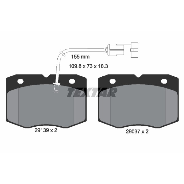 Слика на плочки TEXTAR 2913901 за камион Iveco Daily 1 Platform 30-8 (10011131, 10011132, 10011231, 10011232, 10011237, 1001 - 82 коњи дизел