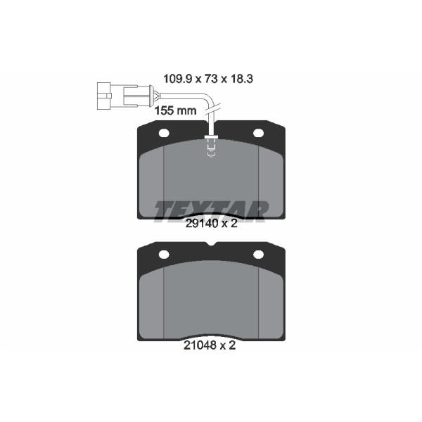 Слика на плочки TEXTAR 2914001 за камион Iveco Daily 1 Box ORA-06502: PL/  - 75 коњи дизел