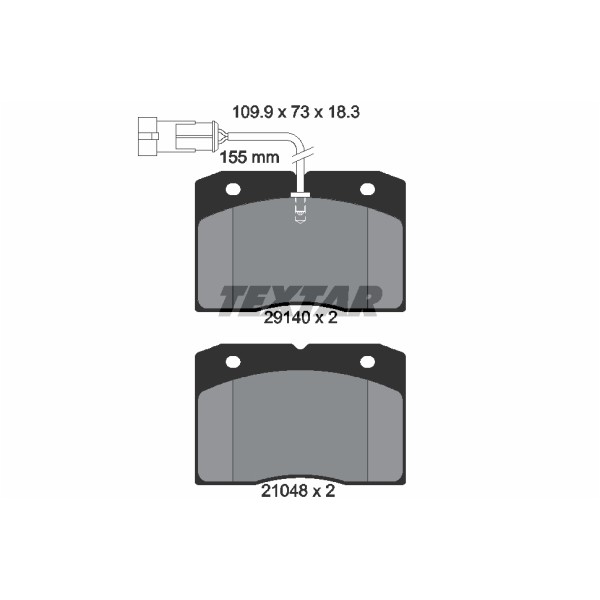 Слика на плочки TEXTAR 2914001 за камион Iveco Daily 1 Platform 49-10 (15050304, 15050404, 15050411, 15051204, 15051211, 150 - 103 коњи дизел