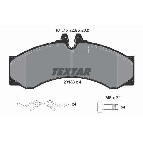Слика на плочки TEXTAR 2915301 за Mercedes Sprinter 4-t Platform (904) 408 D - 79 коњи дизел