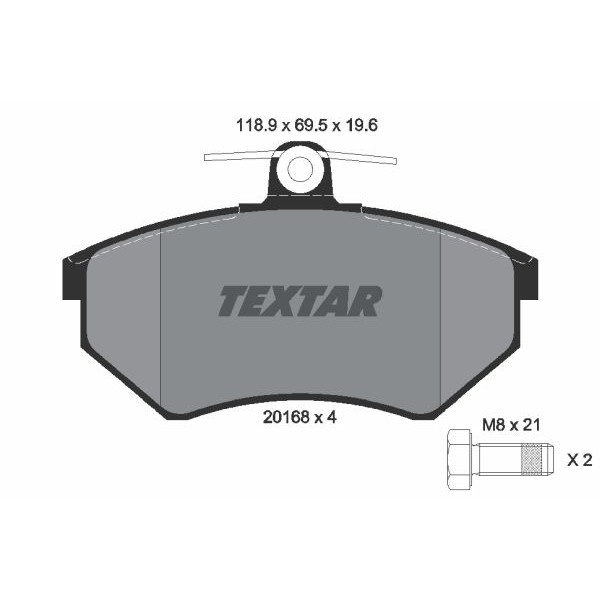 Слика на плочки TEXTAR Q+ 2016804 за VW Passat 3 Sedan (B3,35i) 2.8 VR6 - 174 коњи бензин
