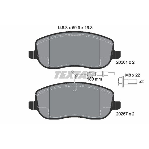 Слика на плочки TEXTAR Q+ 2026101 за Citroen Jumpy U6U 2.0 i 16V - 138 коњи бензин