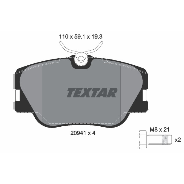 Слика на плочки TEXTAR Q+ 2094102 за Mercedes E-class (w124) 230 E (124.023) - 136 коњи бензин