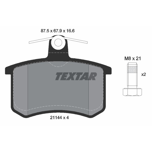 Слика на плочки TEXTAR Q+ 2114401 за Alfa Romeo 164 Sedan 2.0 T.S. (164.A2C, 164.A2L) - 143 коњи бензин