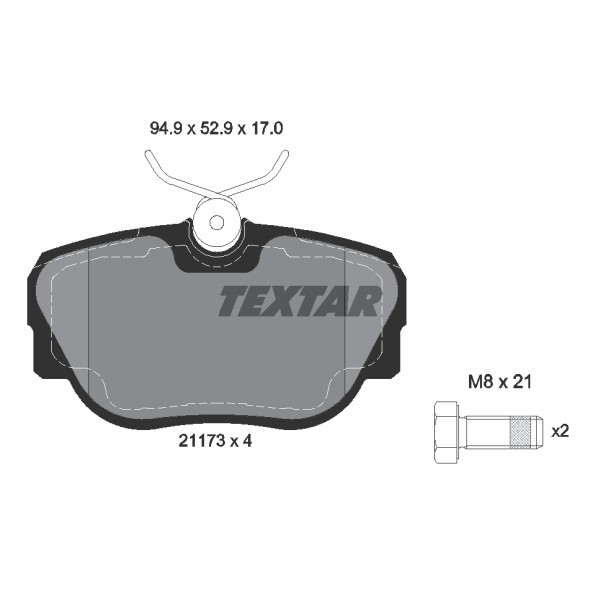 Слика на плочки TEXTAR Q+ 2117302 за BMW 3 Sedan E30 316 i - 100 коњи бензин