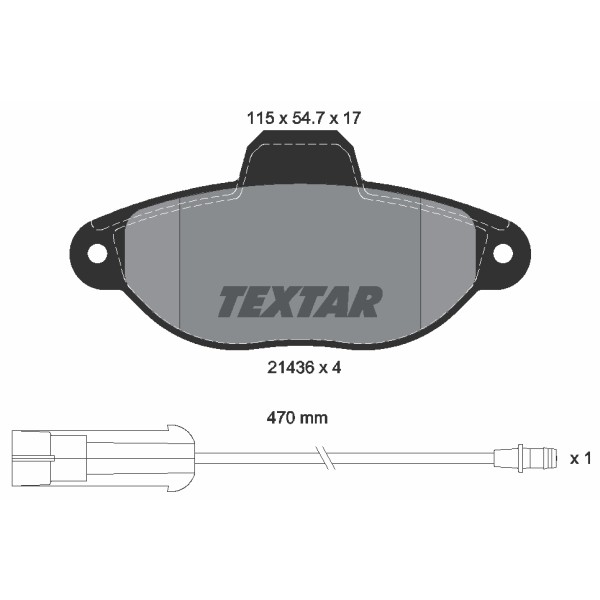 Слика на плочки TEXTAR Q+ 2143603 за Fiat Punto 176 60 1.2 - 60 коњи бензин