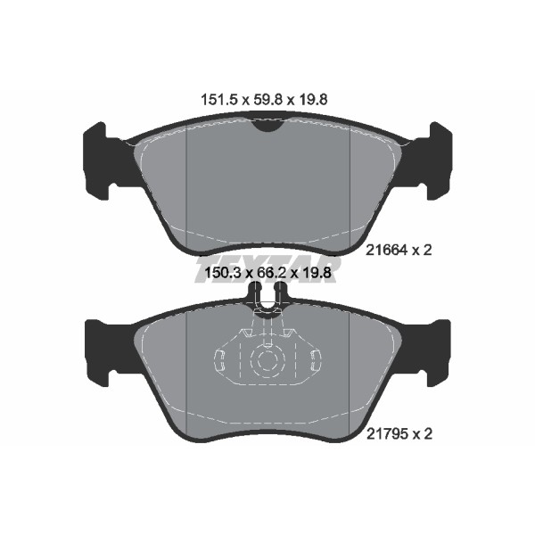 Слика на плочки TEXTAR Q+ 2166404 за Mercedes C-class Saloon (w202) C 200 Kompressor (202.025) - 192 коњи бензин