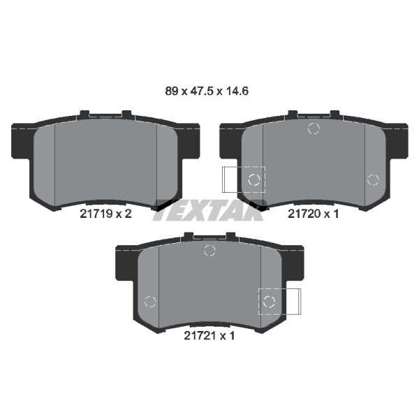 Слика на плочки TEXTAR Q+ 2171901 за Honda Prelude 3 (BA) 2.2 S - 131 коњи бензин