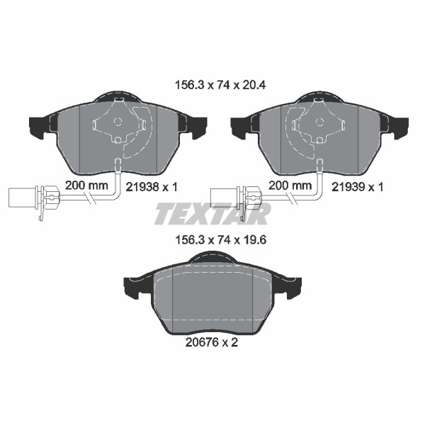 Слика на плочки TEXTAR Q+ 2193801 за Audi A4 Avant (8D5, B5) 1.9 TDI quattro - 110 коњи дизел