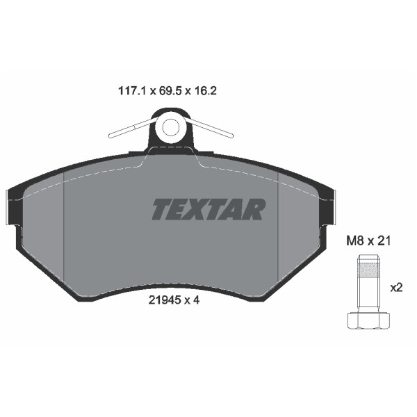 Слика на плочки TEXTAR Q+ 2194502 за Seat Toledo (1L) 1.9 TDI - 90 коњи дизел