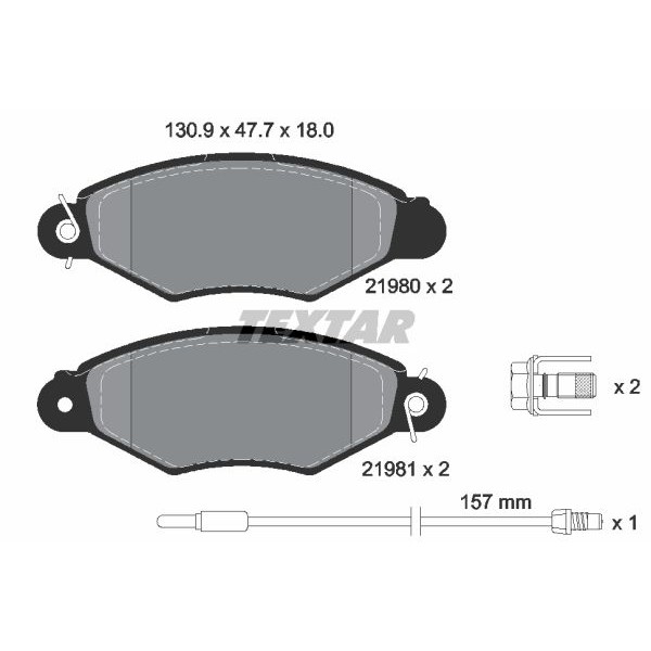 Слика на плочки TEXTAR Q+ 2198003 за Renault Kangoo Express (FC0-1) D 55 1.9 (FC0D) - 54 коњи дизел