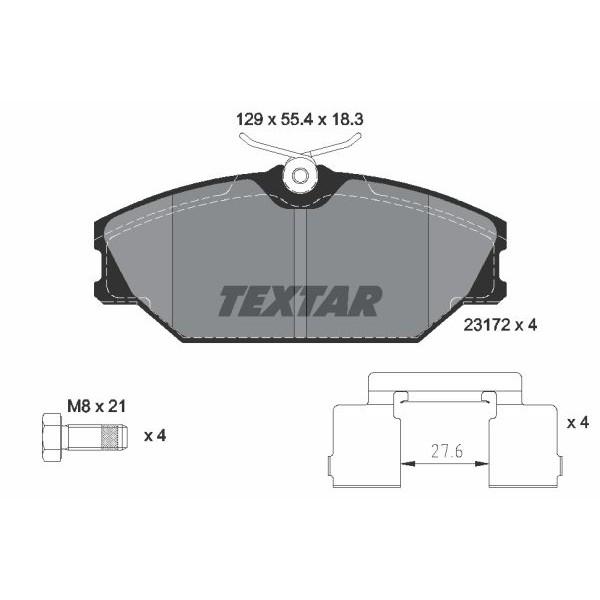 Слика на плочки TEXTAR Q+ 2317203 за Renault Clio 2 2.0 - 139 коњи бензин