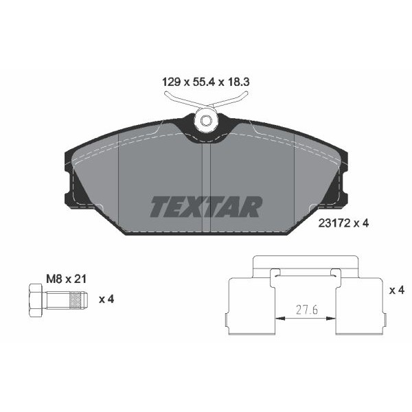 Слика на плочки TEXTAR Q+ 2317203 за Renault Megane 1 Coach (DA0-1) 2.0 16V (DA0H) - 147 коњи бензин