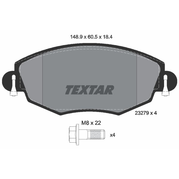 Слика на плочки TEXTAR Q+ 2327904 за Ford Mondeo 3 (B5Y) ST220 - 226 коњи бензин