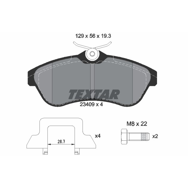 Слика на плочки TEXTAR Q+ 2340902 за Citroen C3 II Hatchback 1.5 Flex - 92 коњи Бензин/Етанол