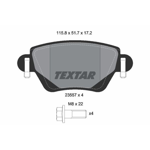 Слика на плочки TEXTAR Q+ 2355701 за Ford Mondeo 3 Clipper (BWY) 2.5 V6 24V - 170 коњи бензин