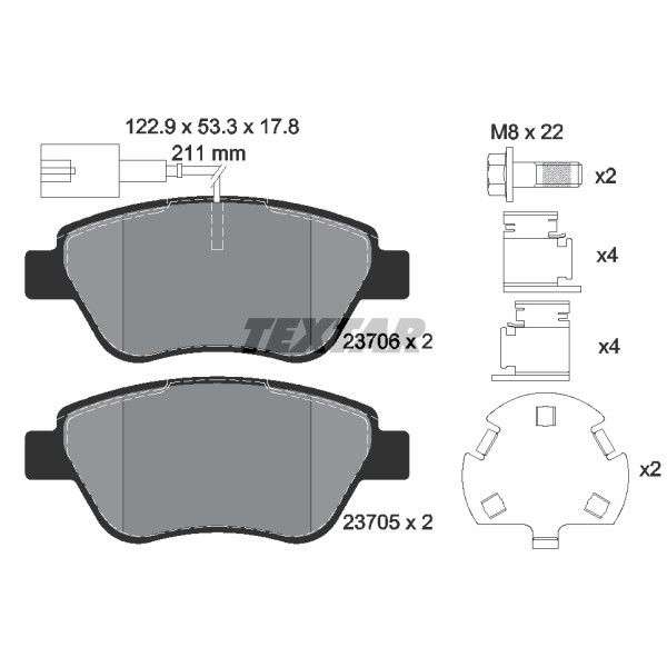 Слика на плочки TEXTAR Q+ 2370601 за Alfa Romeo MITO (955) 0.9 - 86 коњи бензин