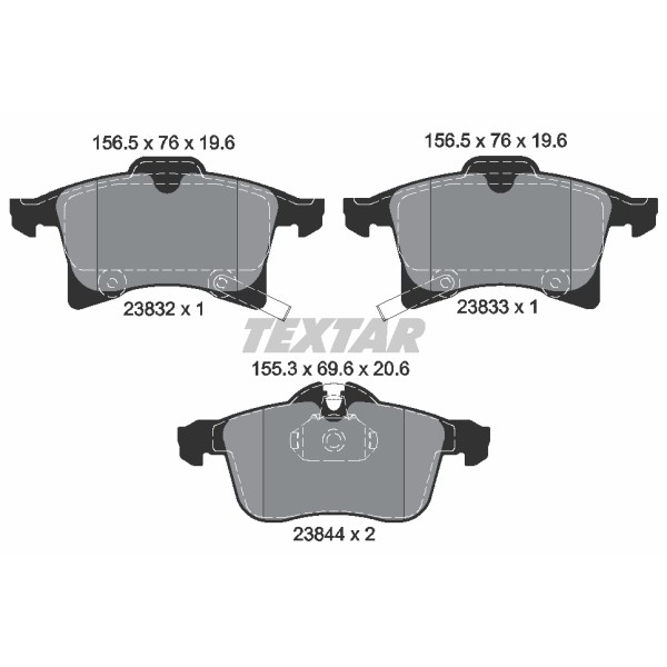 Слика на плочки TEXTAR Q+ 2383201 за Opel Zafira (A05) 1.6 CNG - 94 коњи Бензин/Метан (CNG)