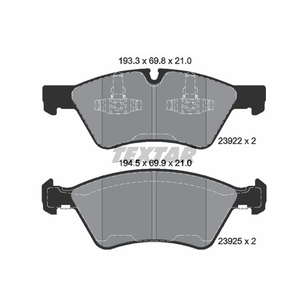 Слика на плочки TEXTAR Q+ 2392201 за Mercedes ML-class (w164) ML 320 CDI 4-matic - 218 коњи дизел