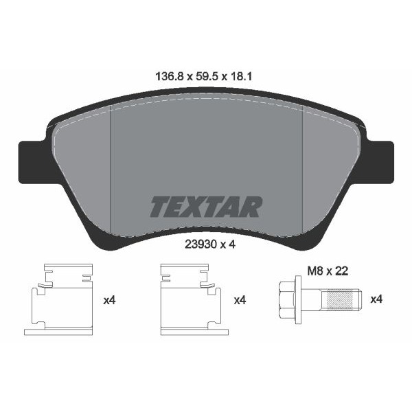 Слика на плочки TEXTAR Q+ 2393001 за Renault Megane 2 Coupe-Cabriolet 2.0 - 140 коњи бензин