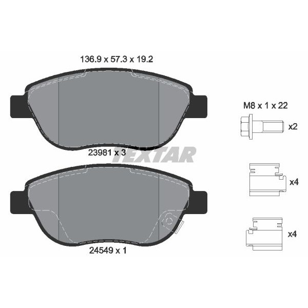 Слика на плочки TEXTAR Q+ 2398101 за Opel Corsa D Van 1.3 CDTI - 95 коњи дизел