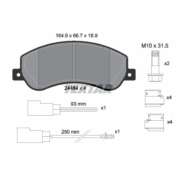 Слика на плочки TEXTAR Q+ 2448401 за Ford Transit Platform 2.2 TDCi - 85 коњи дизел