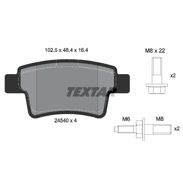 Слика на плочки TEXTAR Q+ 2454001 за Citroen C4 Picasso UD 2.0 i 16V - 140 коњи бензин