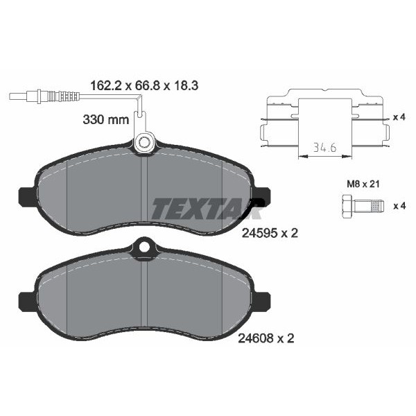 Слика на плочки TEXTAR Q+ 2459501 за Fiat Scudo Platform 270 1.6 D Multijet - 90 коњи дизел