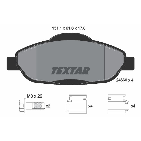 Слика на плочки TEXTAR Q+ 2466001 за Peugeot 3008 1.6 HDi - 112 коњи дизел