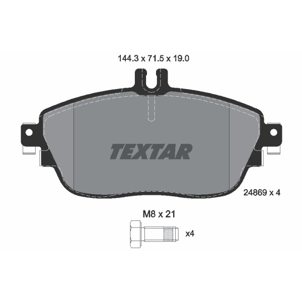 Слика на плочки TEXTAR Q+ 2486901 за Mercedes A-Class (w176) A 220 CDI (176.003) - 170 коњи дизел