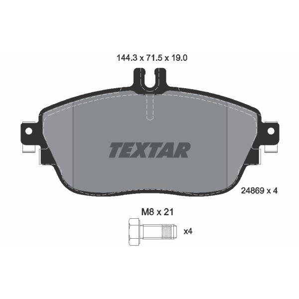 Слика на плочки TEXTAR Q+ 2486901 за Mercedes GLA-class (x156) GLA 180 (156.942) - 122 коњи бензин