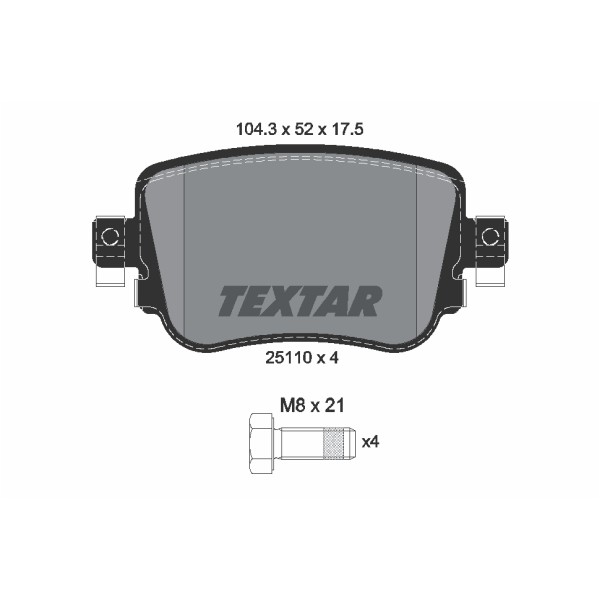 Слика на плочки TEXTAR Q+ 2511001 за Seat Leon ST (5F8) 1.8 TSI - 180 коњи бензин