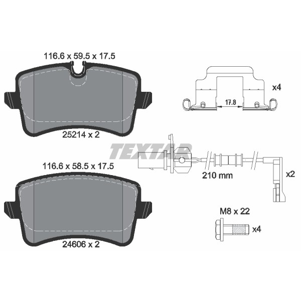 Слика на плочки TEXTAR Q+ 2521402 за Audi A6 Sedan (4G2, C7) 2.8 FSI - 204 коњи бензин