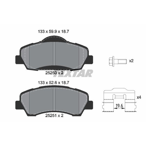 Слика на плочки TEXTAR Q+ 2525001 за Citroen C4 Cactus 1.6 HDi 100 - 99 коњи дизел