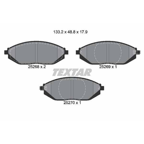 Слика на плочки TEXTAR Q+ 2526801 за CHEVROLET BEAT M300 1.2 LPG - 80 коњи Бензин/Автогаз (LPG)