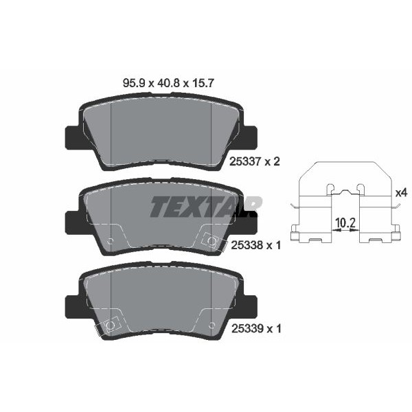 Слика на плочки TEXTAR Q+ 2533701 за Hyundai i30 CW (GD) 1.6 - 129 коњи бензин