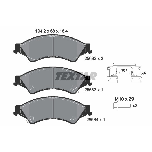 Слика на плочки TEXTAR Q+ 2563201 за Ford Ranger 2.2 TDCi - 125 коњи дизел