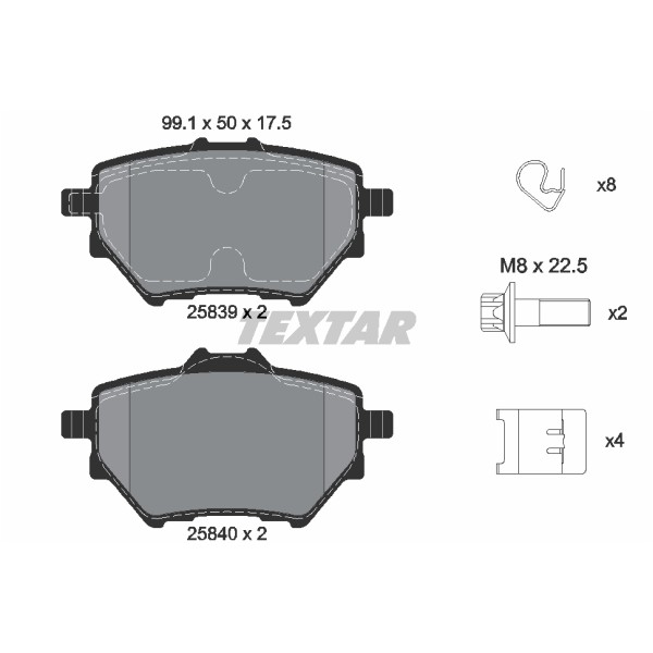 Слика на плочки TEXTAR Q+ 2583901 за Citroen Grand C4 Space Tourer 2.0 BlueHDi 150 - 150 коњи дизел