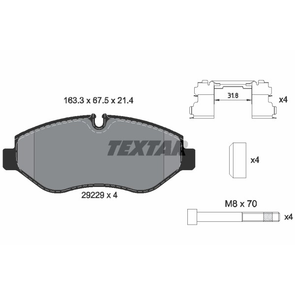 Слика на плочки TEXTAR Q+ 2922901 за камион Iveco Daily 2006 Platform 40C14, 40C14 /P - 140 коњи дизел