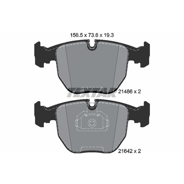 Слика на плочки TEXTAR epad 2148681 за BMW 5 Sedan E39 525 d - 163 коњи дизел