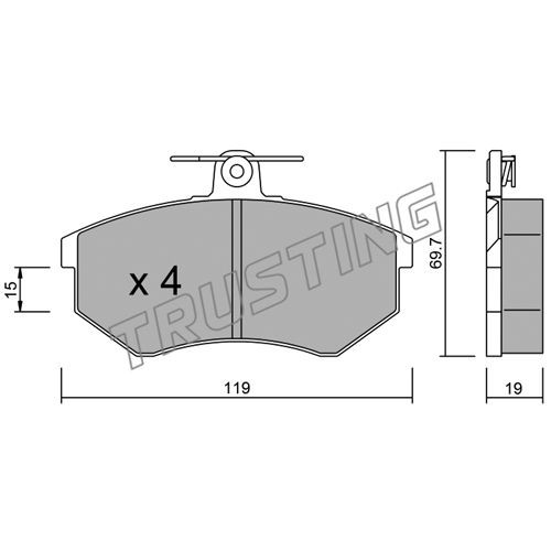 Слика на плочки TRUSTING 151.0 за Audi 80 Sedan (89, 89Q, 8A, B3) 2.0 E - 113 коњи бензин