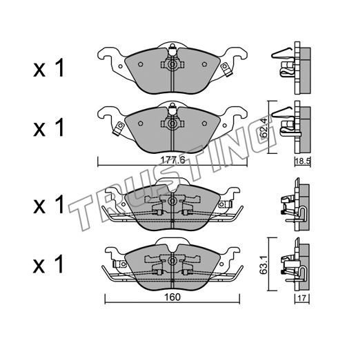 Слика на плочки TRUSTING 266.0 за Opel Astra G Estate 1.6 - 84 коњи бензин