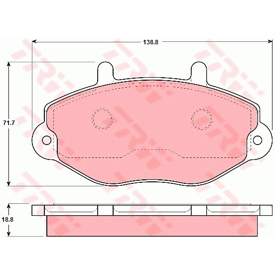 Слика на плочки TRW GDB1080 за Ford Transit BUS (E) 1991 2.0 i (EBL, EDL, EGL, ESS, EUS) - 98 коњи бензин