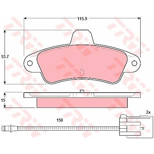 Слика на плочки TRW GDB1112 за Ford Mondeo 1 Clipper (BNP) 1.8 i 16V 4x4 - 115 коњи бензин