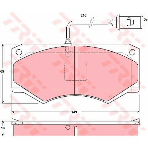 Слика на плочки TRW GDB1248 за камион Iveco Daily 1 Box 40-10 4x4 (15214104, 15214111, 15214117, 15215111) - 103 коњи дизел