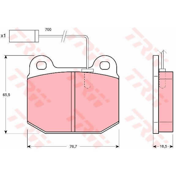 Слика на плочки TRW GDB1253 за Alfa Romeo 75 (162b) 2.0 T.S. (162.4CB, 162.B4, 162.B4A) - 146 коњи бензин