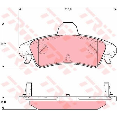 Слика на плочки TRW GDB1580 за Ford Mondeo 2 (BAP) 2.0 i - 131 коњи бензин