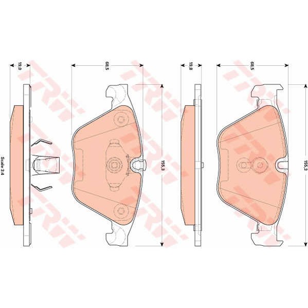 Слика на плочки TRW GDB1854 за BMW 5 Sedan F10 535 i - 326 коњи бензин