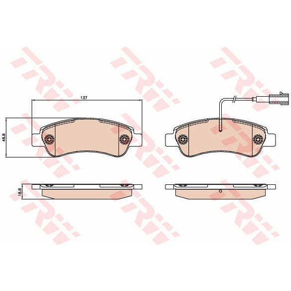 Слика на плочки TRW GDB2068 за Fiat Ducato BOX 250 115 Multijet 2,0 D - 116 коњи дизел